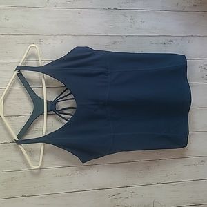 PRANA Momento Top Size L. Workout Tank Top Atlantic Blue. Stretchy.